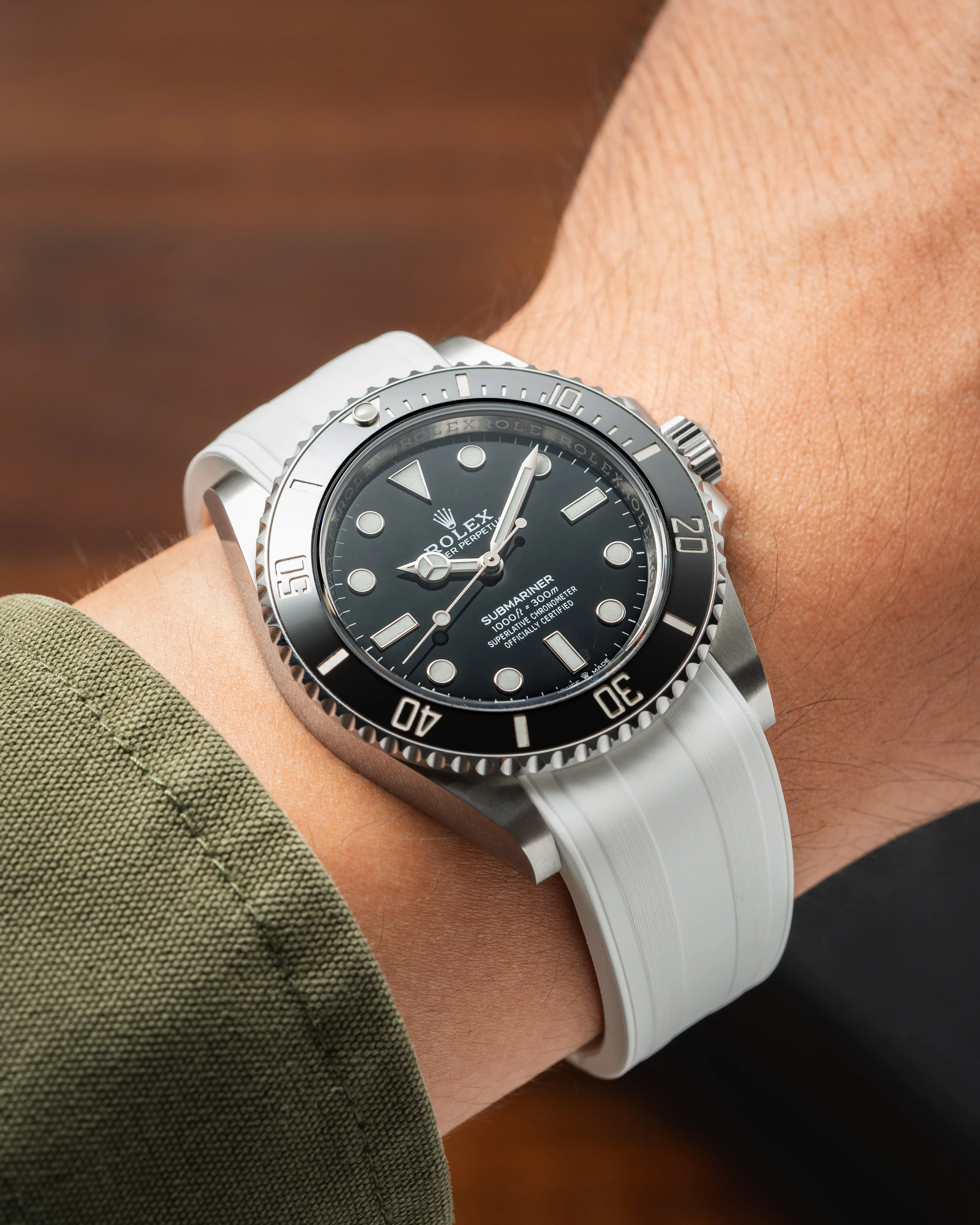 White CTS Rubber Strap for Rolex Submariner 41mm - Image 3