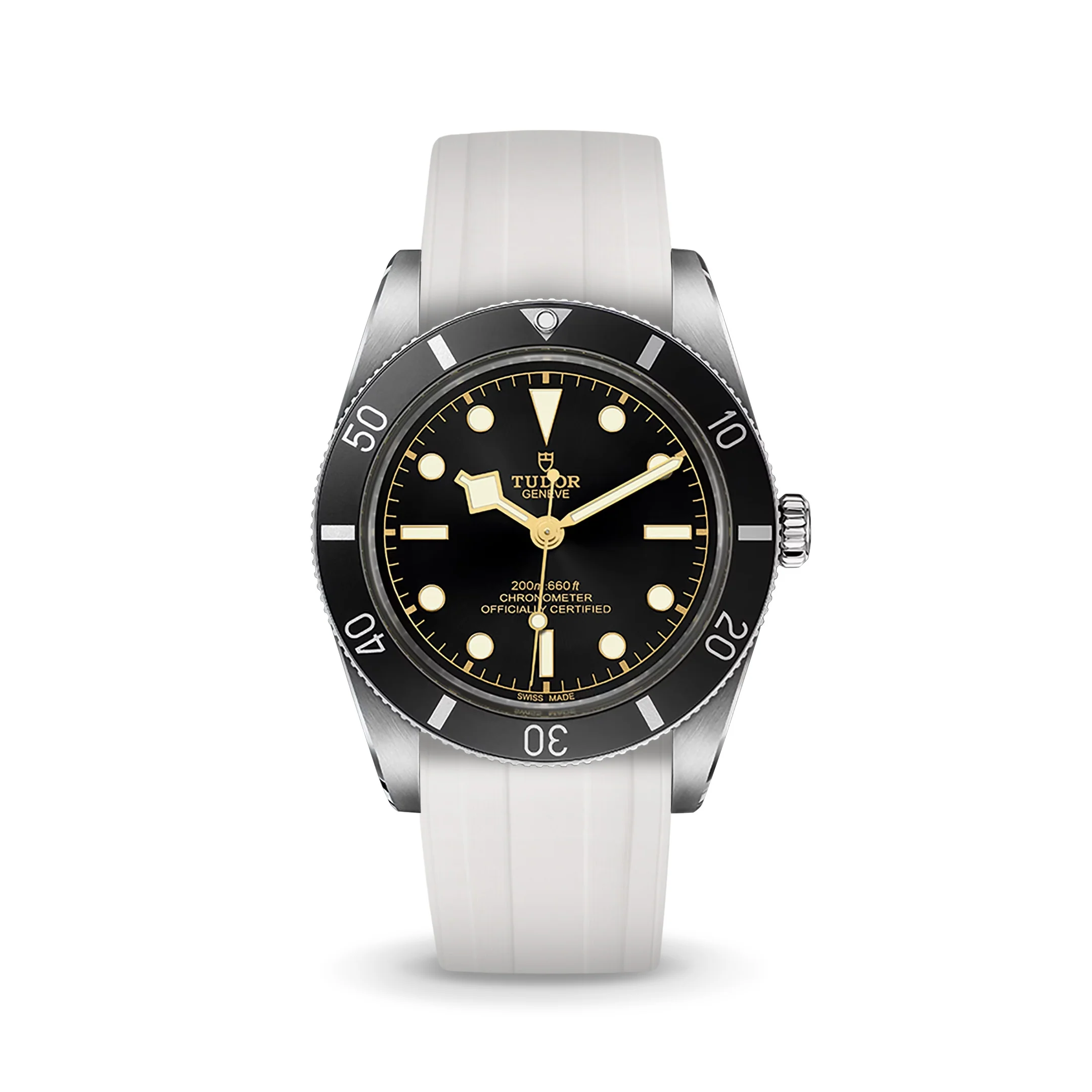 White CTS Rubber Strap for Tudor BB54