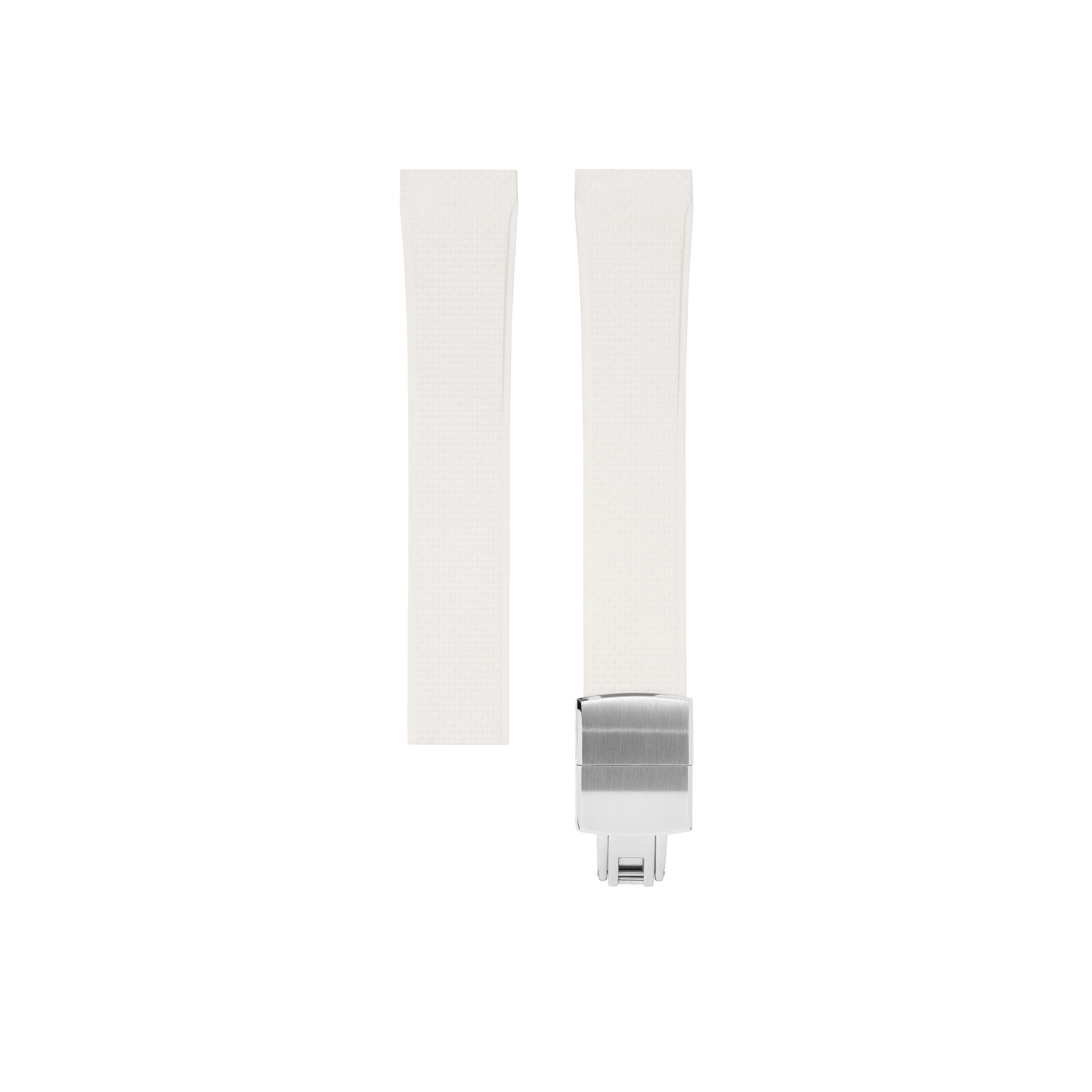 White Sailcloth CTS Rubber Strap for Cartier Santos de Cartier - Image 5