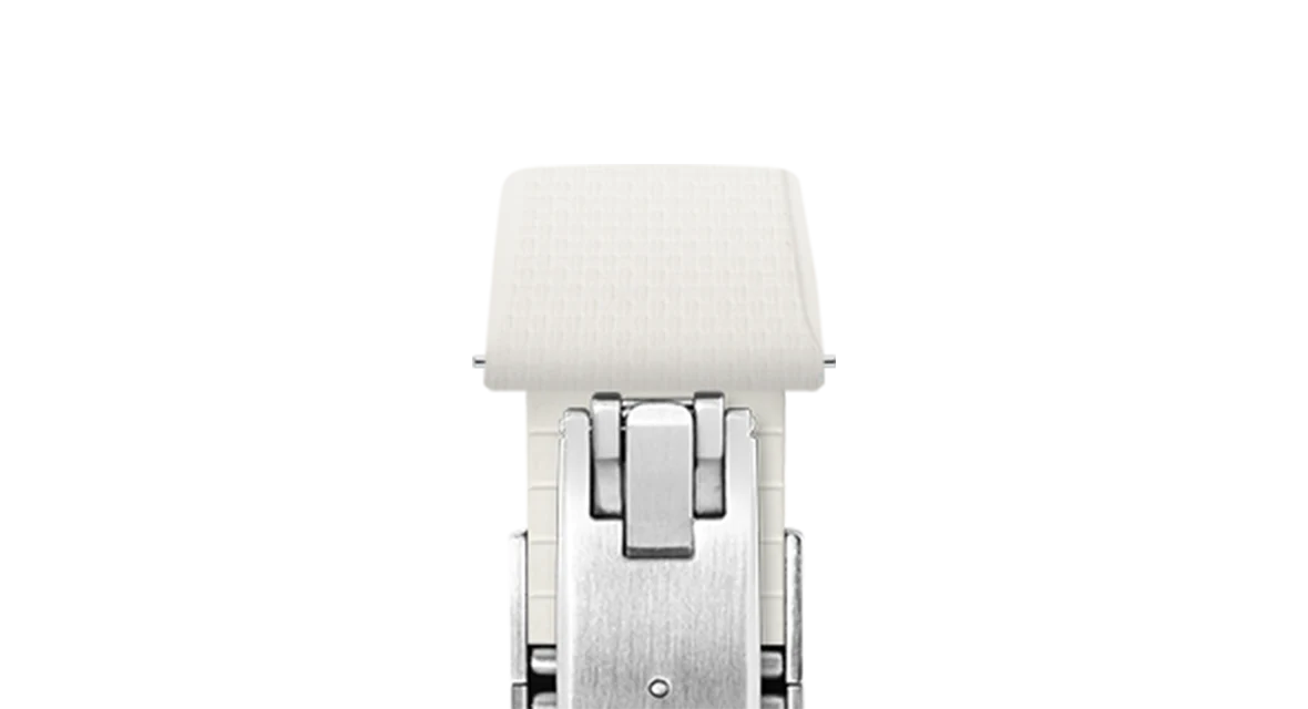 White Sailcloth CTS Rubber Strap for Cartier Santos de Cartier - Image 6