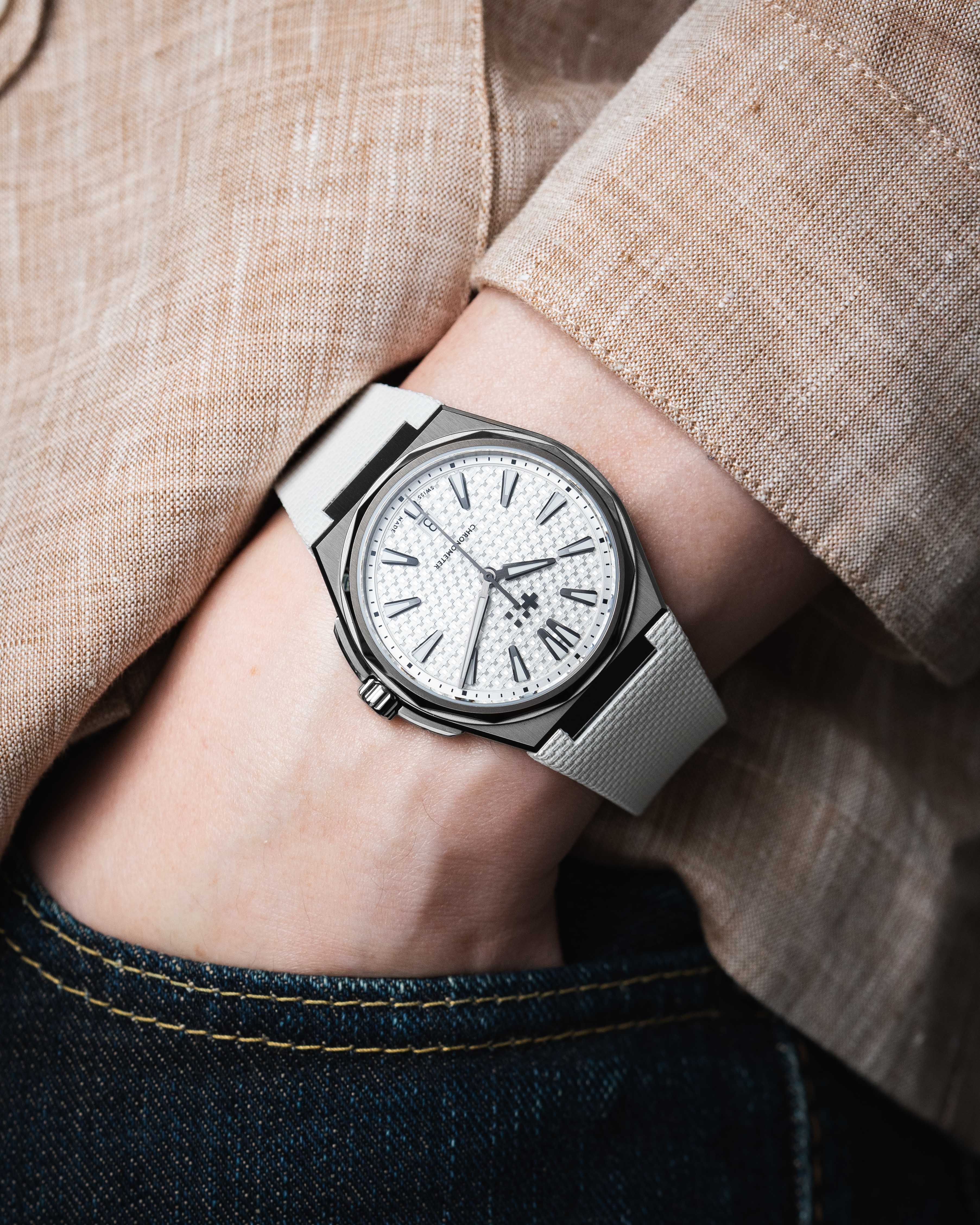 White Sailcloth CTS Rubber Strap for Christopher Ward The Twelve - Image 4
