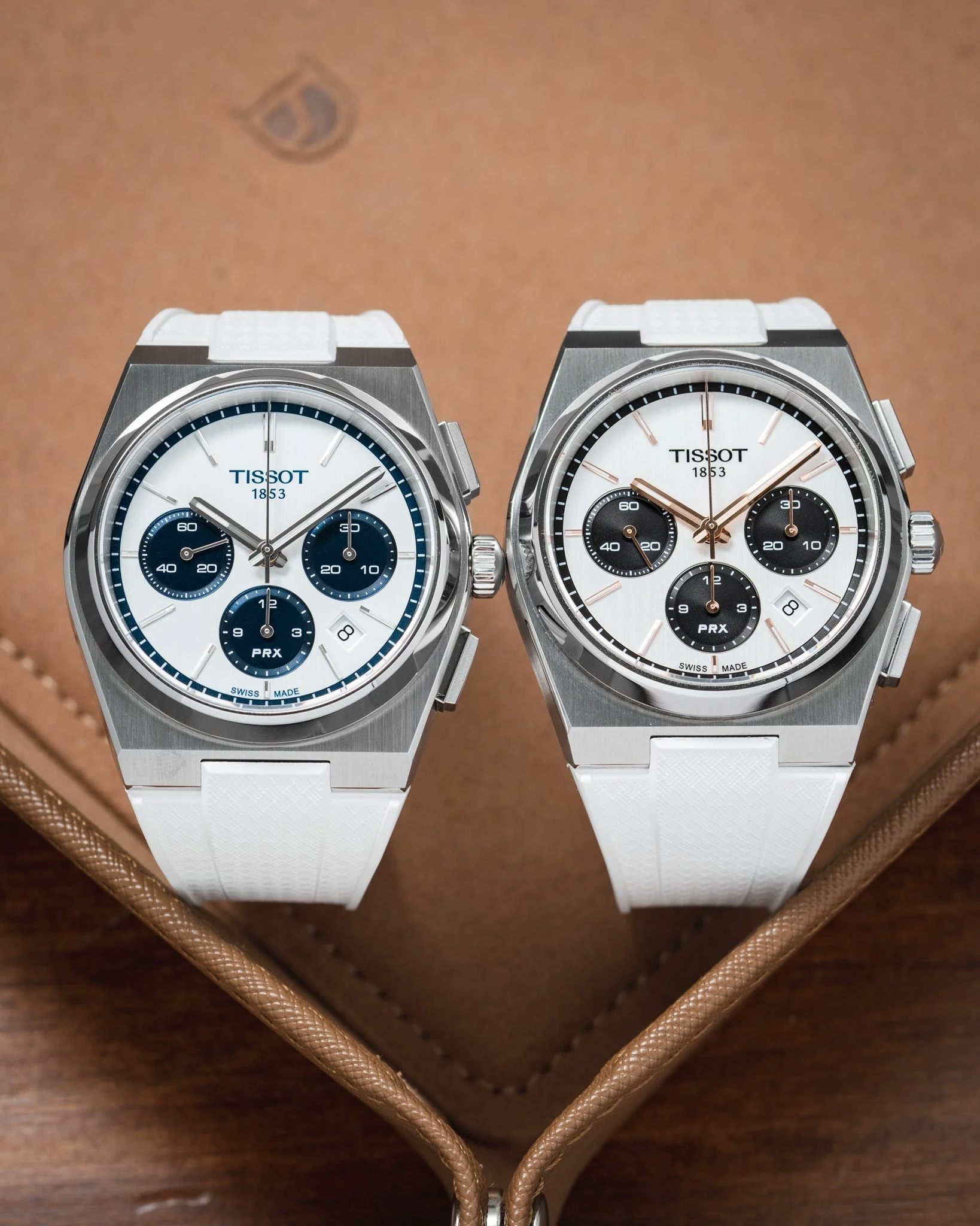 White CTS Rubber Strap for Tissot PRX Chronograph - Image 4
