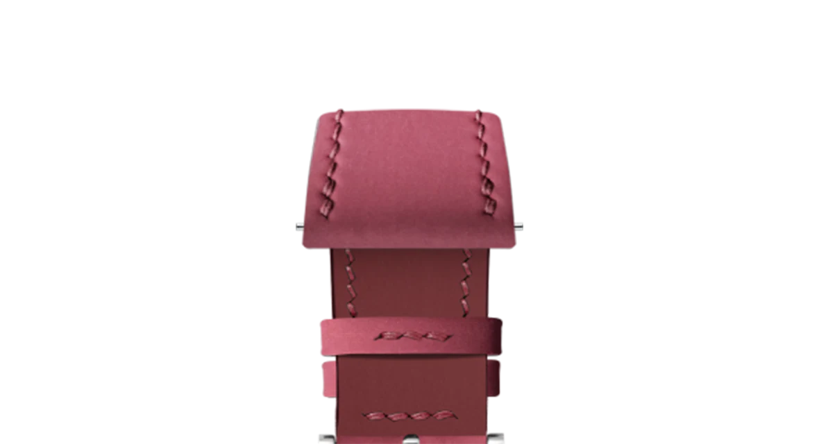 Wine Red Rubberised Leather (Smooth) Slim Strap - Image 6