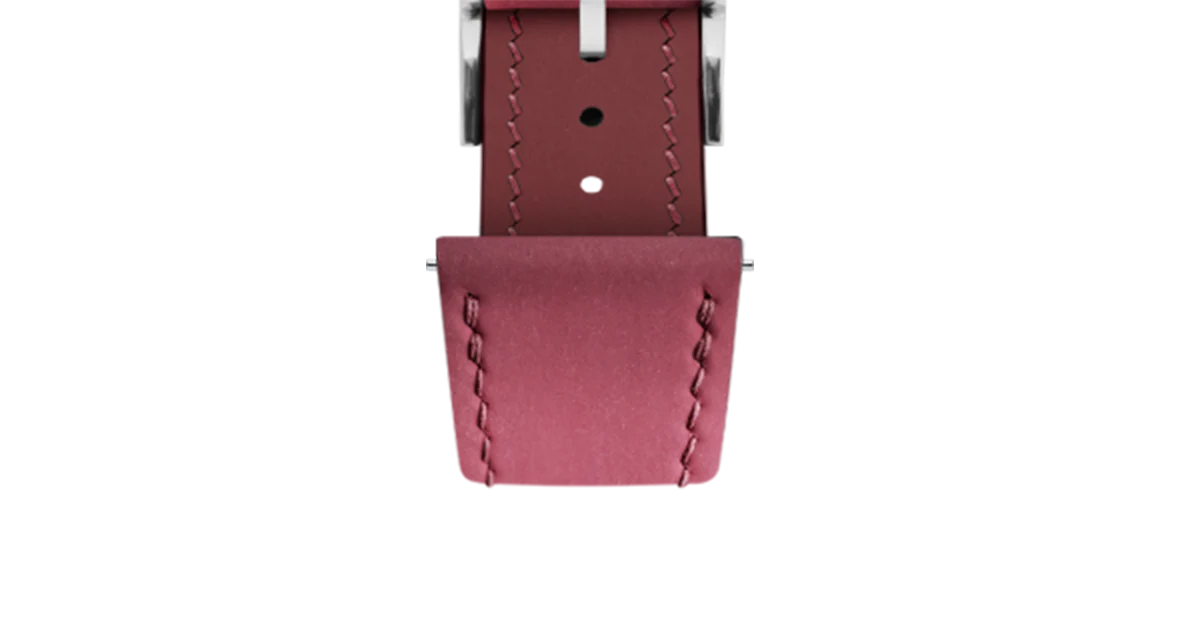 Wine Red Rubberised Leather (Smooth) Slim Strap - Image 7