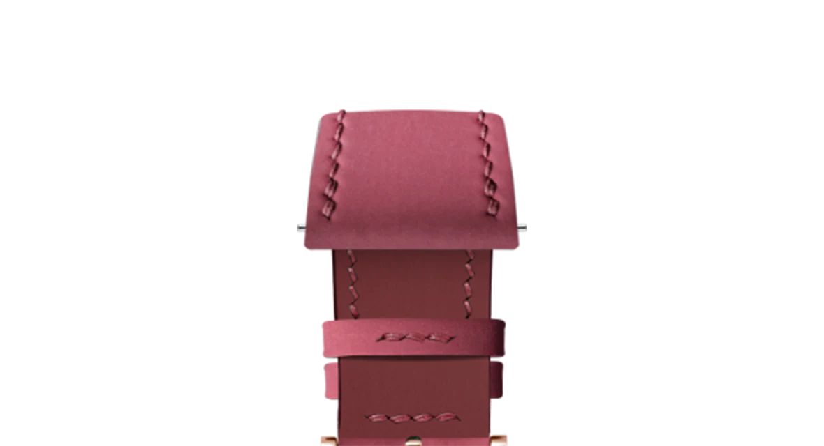 Wine Red Rubberised Leather (Smooth) Slim Strap - Image 8
