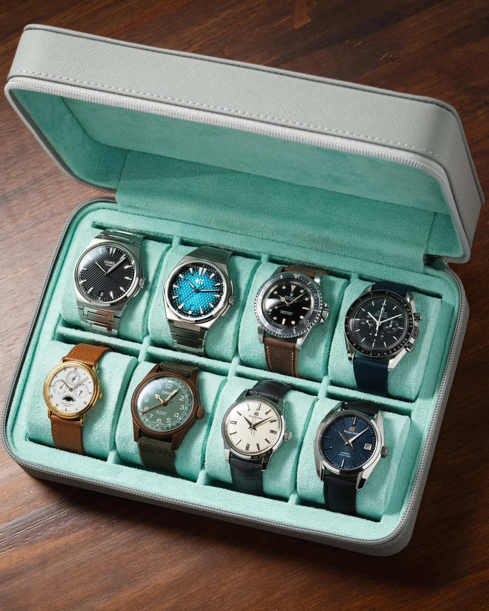 Zip Box (Eight) - Light Grey/Turquoise - Image 3